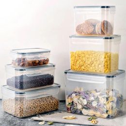 Storage Bottles 3pc Clear Food Box Container With Lid Plastic Kitchen And Pantry Organization Canisters