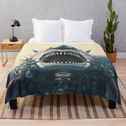 Blankets Megalodon Throw Blanket Cosplay Anime Sofa For Decorative Funny Gift Christmas Decoration