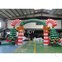 10m width (33ft) with blower Free Ship Outdoor Xmas advertising Christmas 2024 newest inflatable archway with trees