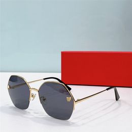 New fashion design polygon sunglasses ESW00581 metal half frame simple and popular style versatile outdoor UV400 protection glasses