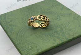 Designer Rings Fashion Sun Flowers Gold Cuff Designer Jewelry For Women Luxury Chain Bracelet With Gems Necklace Love Ring Mens G 1583967