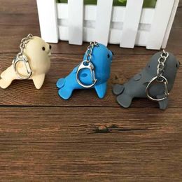 Party Favour Children's Gifts Mini Sea Lion Shape Key Chain LED Light Luminous Ring