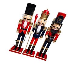 60CM Nutcracker King Soldier Wooden Figurine Christmas Decoration Handcraft Walnut Puppet Toy Gift New 2011279430075