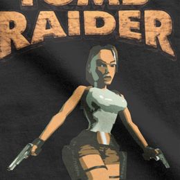 Funny T-Shirt Crewneck Tees Clothes Unique Tomb Raider Lara Croft Adventer Game T Shirts for Men