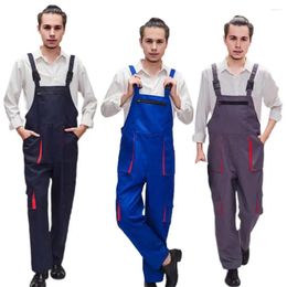 Men's Pants Work Bib Overalls Men Adjustable Shoulder Straps Pockets Jumpsuit Wide Leg Coverall Multi-Pocket Uniforms