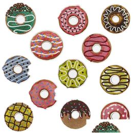 Sewing Notions & Tools Cartoon Sweet Food Iron On Es Doughnut Embroidered Badge Diy Sew Applique Repair For Jackets Jeans Backpacks D Dh8Fr