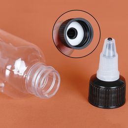 10PCS 120ML/100ML/60ML/30ML Tattoo Empty Twist Cap Tattoo Ink Pigment Clear Plastic Bottles Supply