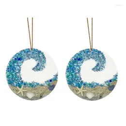 Decorative Figurines Sea Glass Suncatcher Pendant Broken Crystal Ocean Beach Hanging Ornament Romantic Couple Transparent Crafts Easy To Use