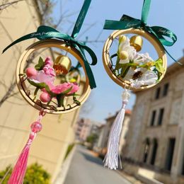 Decorative Figurines 1 PC Wind Chimes Pendant China Style Bamboo Ring Dream Catcher Bedroom Girl Room Handwoven Creative Gift Garden Decor