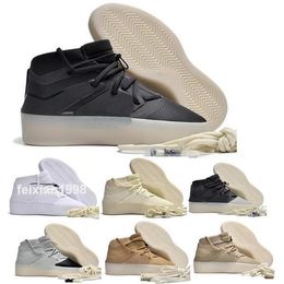 Nebel Leichtathletik I Herren Basketballschuhe hohe Top -Ängste Rivalität von Gott Creme weißer Kohlenstoff Sesam Wildleder Grau 2024 Designer -Trainer Sneaker Größe 7 - 12