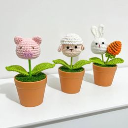 Decorative Flowers Handmade Yarn Weaving Simulation Cartoon Carrot Potted Plant Finished Product Creative Gift Festival