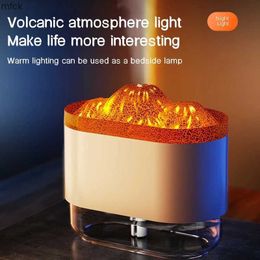 加湿器USB火山空気加湿器周囲の光のある300ml超音波ミストメーカー静かなスプレーを備えたアロマセラピーディフューザーベッドルームオフィス