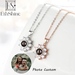 EthShine Custom Po Projective Necklace 925 Sterling Silver Picture Necklace Personalised for Women Girlfriend Mother Jewellery 240402