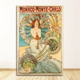 Vintage Alphonse Mucha Classic Artwork Nouveau Art Poster and Prints Canvas Painting Wall Art Pictures for Home Room Decor