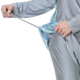 3 Piece Set Print Muslim Swimwear Women Long Sleeve+Top Hat+Pant Swimsuit 2024 Khimar Dubai Turkey Islam Clothing Burkini Mujer