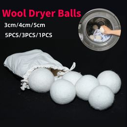 3cm/4cm/5cm Home Washing Balls Make Clothes Fluffy Wool Dryer Balls Organic Wool Dryer Balls Bathroom Laundry Accessories