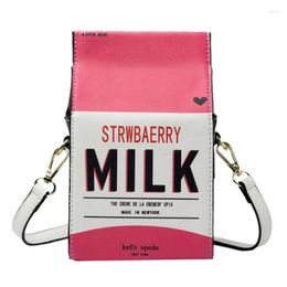 Shoulder Bags Cute Strawberry Milk Box Crossbody Bag Fashion Women Purses Handbags Cartoon Design Casual Clutch For Girls
