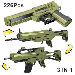 Gun Toys World War II Scar M416 Desert Eagle Pistol Vector Submachine Gun Model Building Block Army MK14 Sniper Rifle Building Block Toy yq240413J3ZW