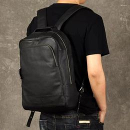 Backpack Genuine Leather Backpacks Women School Style Cowhide Travel Bag Real Female Brand Designer 15' Laptop Bagpack