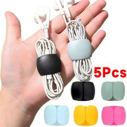 5-1Pcs Charge Cable Protectors Earphone Holder Cord Clip Data Line Storage Buckle Cable Wire Organiser for Earphone Mouse Cables
