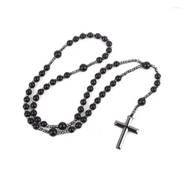 Pendant Necklaces Catholic Rosary For Cross Prayer Hematite Necklace With Amulet