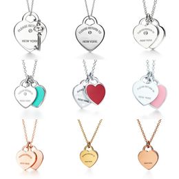 New Designer Necklace Love Heart-shaped Pendant Fashion Jewellery Necklace for Gold Silver Earrings Wedding Engagement Gifts S925Tiff-ancy Necklaces Pe j66l#