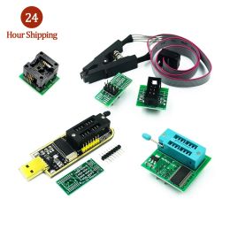 CH341A 24 25 Series EEPROM Flash BIOS USB Programmer Module + SOP8 Test Clip +1.8V adapter + SOIC8 SOP16 to DIP8 adapter DIY KIT