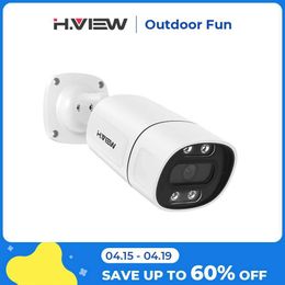 IP Cameras H.View 5Mp 8Mp 4K Ip Camera Poe Ai Face Detection Cctv Security Cameras H.265 Outdoor Audio Video Surveillance xmeye 24413