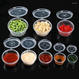 Storage Bottles 10PCS Disposable Sauce Seal Box Mini Transparent Plastic Sealed Spices Container With Lids Kitchen Tools