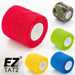 Supplies 12 Pcs/box 5 Colours Premium Ez Cohesive Bandages Selfadhensive Elastic Tattoo Grip Covers 4.5m* 2 Inch Wide *5 Yards