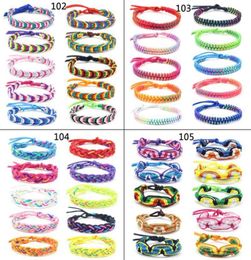 10Pcs Handmade Colourful Nepal Woven Friendship Bracelets with a Sliding Knot Closure Unisex Adjustable Mix Colour Random1500989