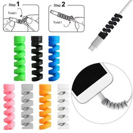 Cable Protector Universal Silicone Data Cable Spiral Winder Wire Cord Cable Organiser For Charge Cable Protector Accessory N8t4