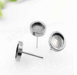 Stainless Steel Stud Earring Cabochon Stones Setting Post Cup Blank Stud Earring Bezel Setting 316 Steel Post5250239