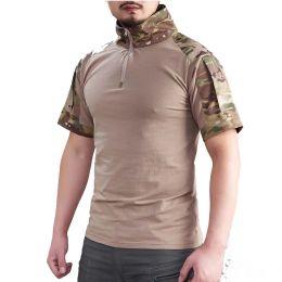 Tactical T-Shirts Mens Outdoor Military Tee Quick Dry Shirt Hiking Camouflage Hunting Shirts Army Combat Men Clothing Breathable