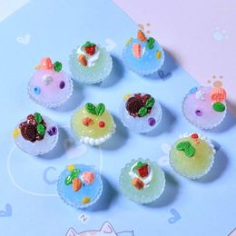 Decorative Figurines 10Pcs/lot Cute 3D Miniature Sorbet Resin Cabochon Kawaii Fake Food Play Fit Phone Part DIY Hair Accessories