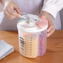 Storage Bottles 5-Grains Container Plastic Partition Box Kitchen Home Use Food Sealing Beans Cereals