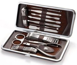 12 Pcs High Quality Nail Care Cutter Cuticle Clippers Kit Manicure Pedicure Set With Case Tool9158624