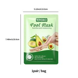 Exfoliating Foot Mask Anti Drying Cracking Heel Peeling Dead Skin Remover Spa Pedicure Socks Feet Moisturizing Avocado Mask