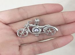 Brass Motorcycle Pendant Locket Cage Can Put Into 74mm Pearl Pendant Mounting For DIY Bracelet Necklace Charms Fitting6633281
