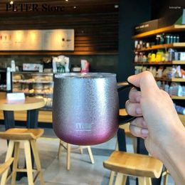 Mugs Stainless Steel Beer Tea Juice Drinking Cup Double-layer Coffee Thickened Handle Portable Water Mug With Ears Milk