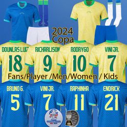 3XL 2024 Copa BRAZILS soccer jerseys Camiseta de futbol brazils world cup 2024 football shirt women brasil maillot de foot men kids kit DOUNLAS LUIZ JESUS jersey