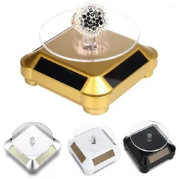 Jewellery Pouches Mini 360° Turntable Automatic Rotating Accessories Watch Holder Display Stand Solar