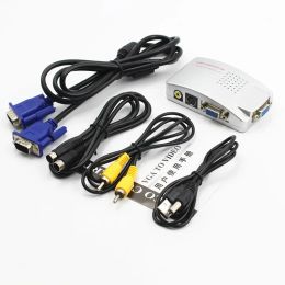 PC To TV Video Converter VGA To TV AV RCA Signal Adapter Converter Video Switch Box Composite Supports for Computer