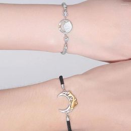 Charm Bracelets Shell Sun Whale Moon Bracelet For Men Women Jewellery Zircon Rope Couple Anniversary Gift Adjustable F4L5