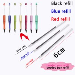 Pens 100Pcs/lot 0.5mm Beaded Ballpoint Pen Refill Office Signature Rods Red Blue Black Ink Office School Stationery Writing Supplies