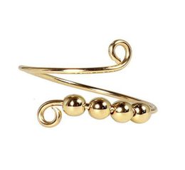 Anxiety Ring For Girl Women Beads Ring Spinner Single Coil Spiral Ring Beads Rotate ly Anti Stress6114747