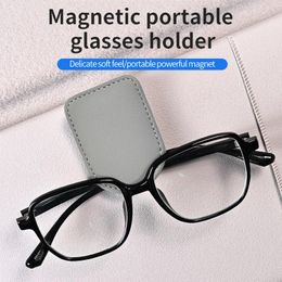 Universal Car Visor Glasses Clip Soft Spring Design Glasses Box Magnetic Handle Sunglasses Holder Case Eyeglasses Car Accessory