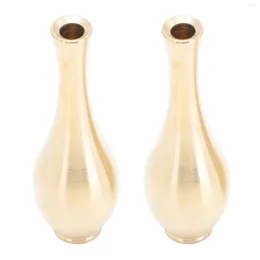 Vases 2 Pcs Sunflower Decorations Brass Mini Vase Ornaments Ware Display Delicate Small Large And Tall