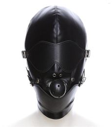 Party Masks Erotic Mask Cosplay Fetish Bondage Headgear With Mouth Ball Gag BDSM Leather Hood For Men Adult Games Sex SM8142463