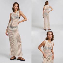 European And American Beach Dress Sexy Knitted Hollow Vacation Dresses Women's Bikini Outgoing Swimwear Cover Ups